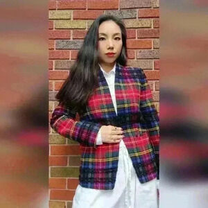 J. Crew Christmas plaid style Blazer in Lurex Stewart Tartan NWT Size 2